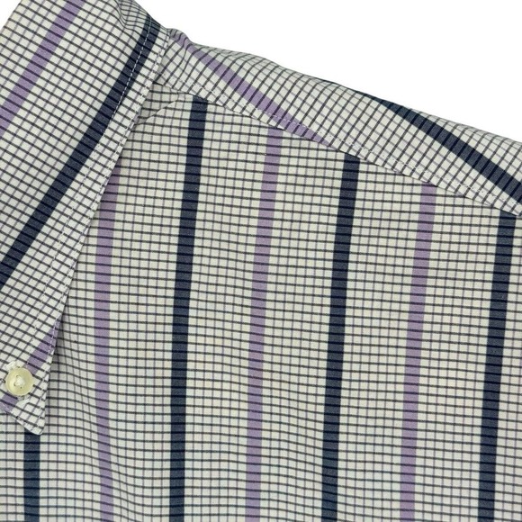 Cooper Jones 2XLT Lavender Striped Long Sleeve Button Down Men's Shirt - Picture 3 of 6